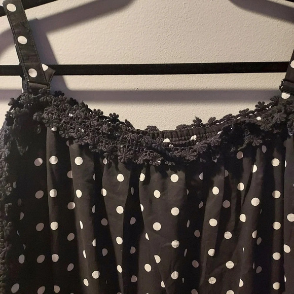 NWT Lane Bryant White & Black Polka Dot Cold Shoulder Lined Dress in Size 26/28 - Picture 2 of 9